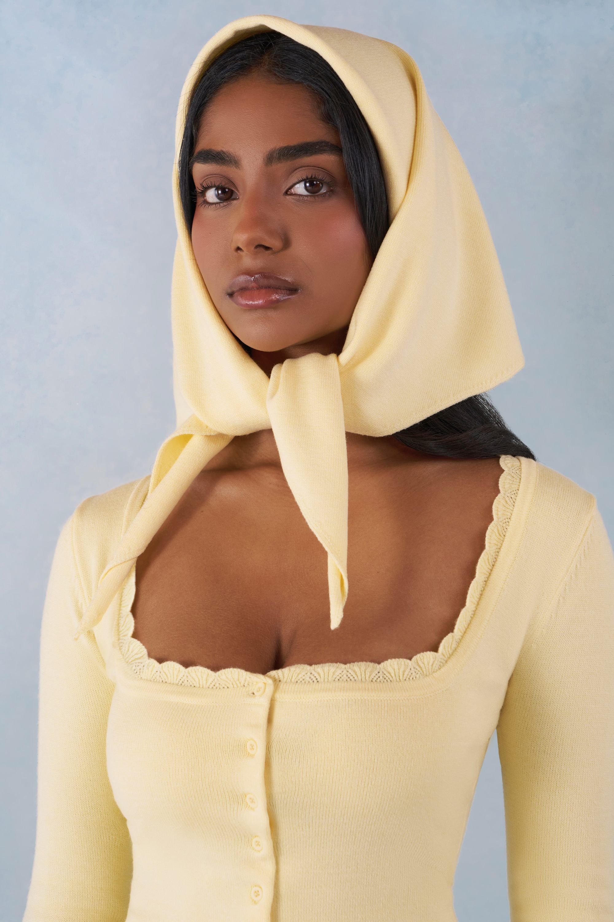 i*a様 apolina Headscarf Aviana Knit Headscarf in Butter Yellow | Oh Polly