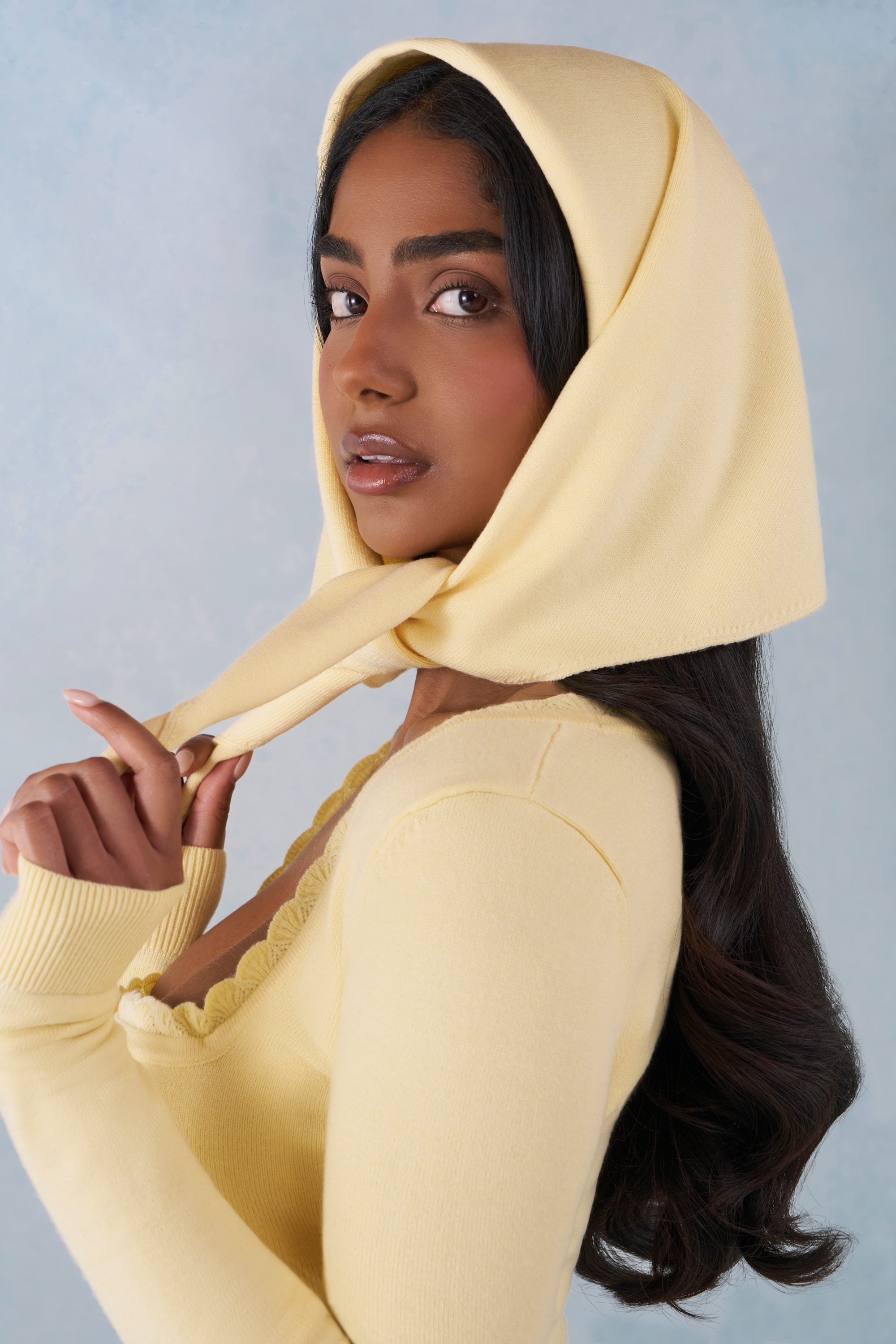 Aviana Knit Headscarf in Butter Yellow | Oh Polly