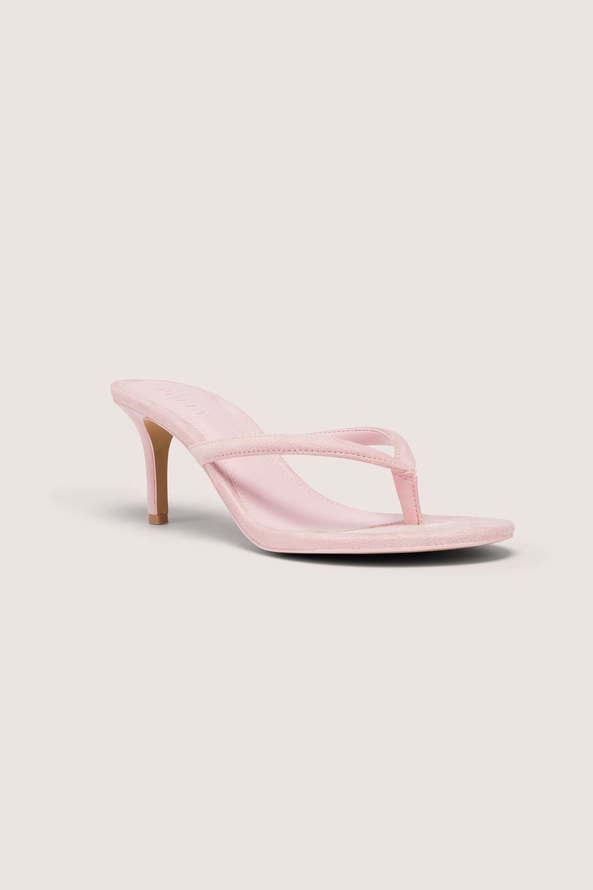 Heeled Thong Sandals in Pink