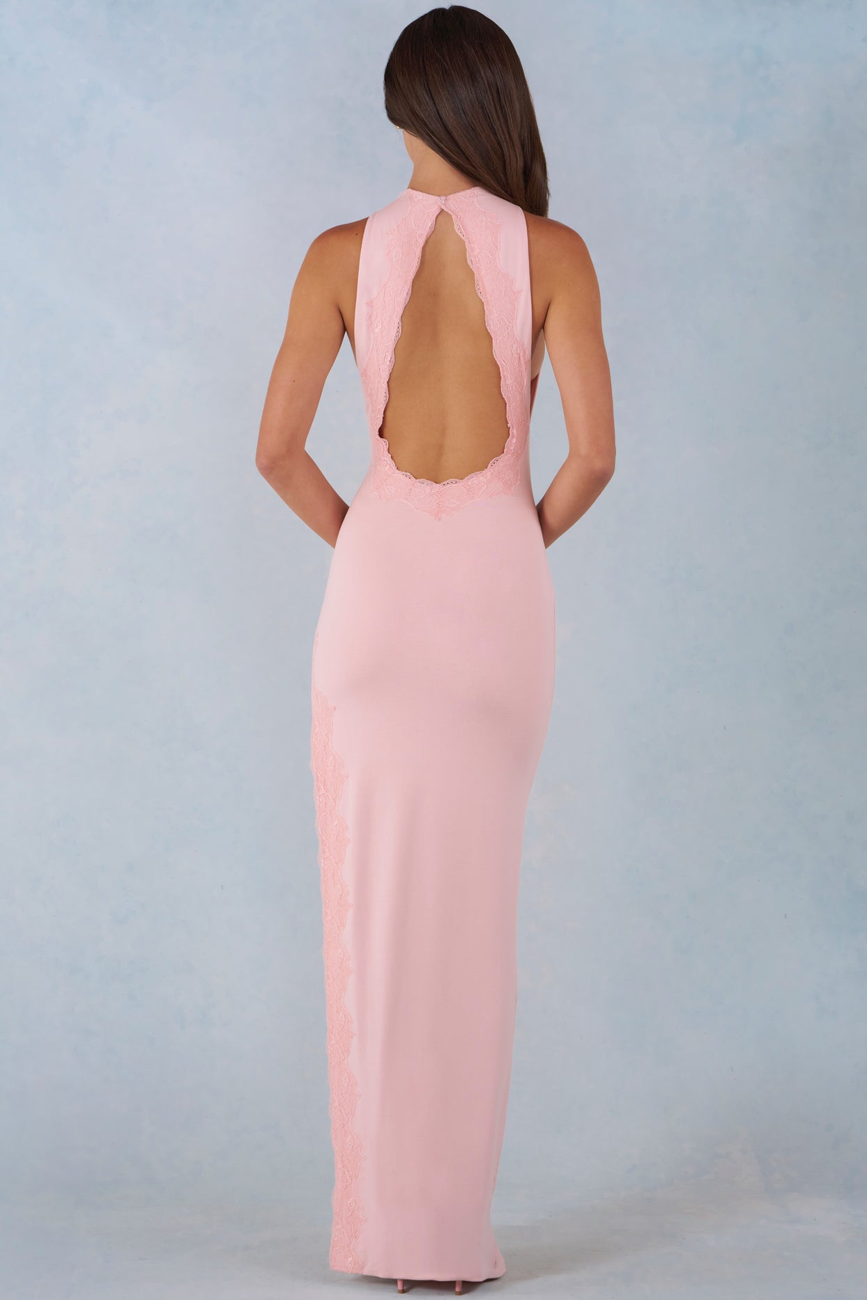 Modal Halterneck Maxi Dress in Blush Pink - 7