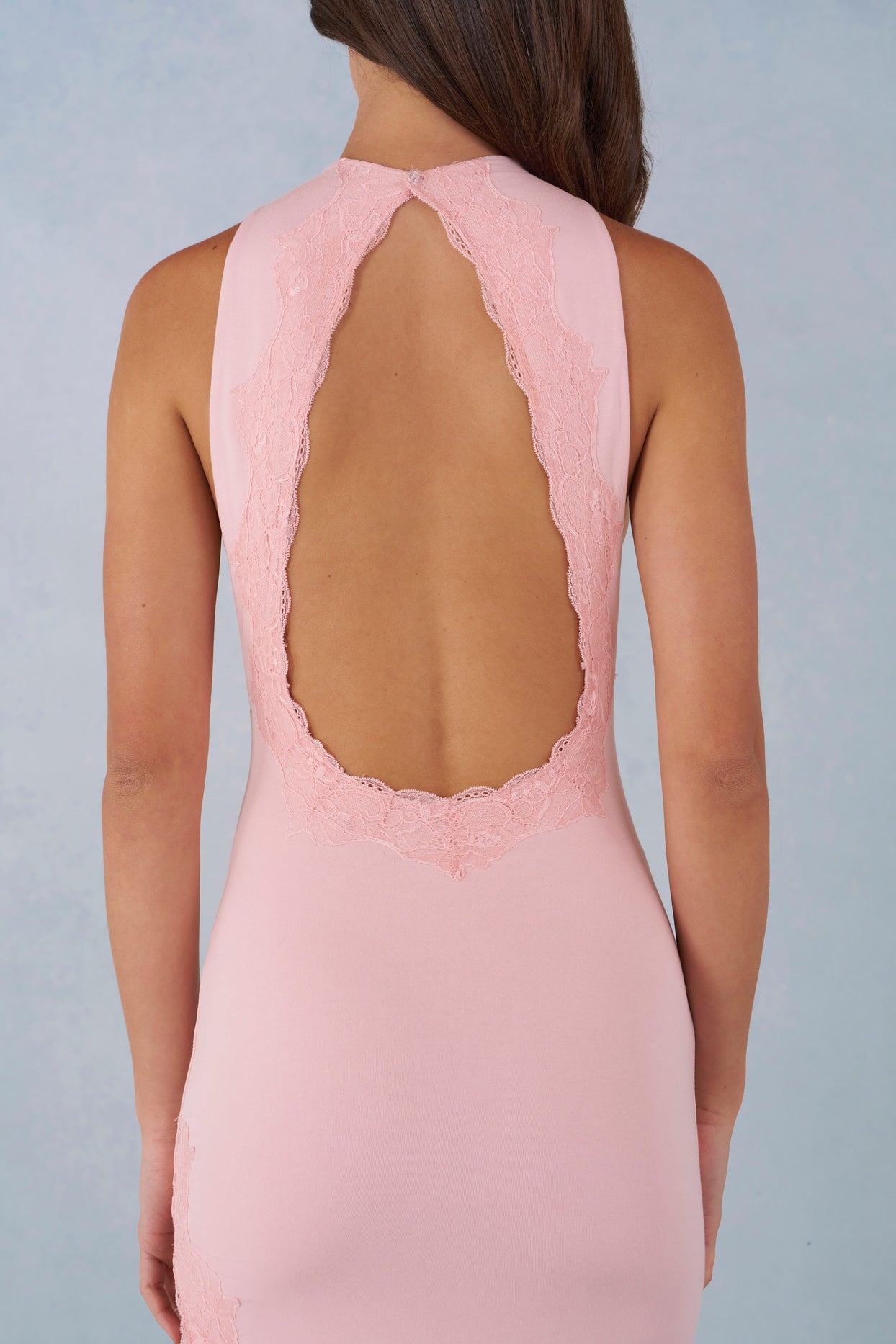 Modal Halterneck Maxi Dress in Blush Pink - 6