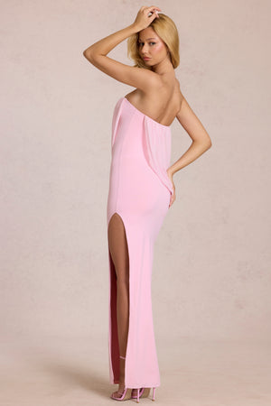Bandeau Draped Maxi Dress in Blossom Pink - XXS | Oh Polly Bandeau Draped Maxi Dress in Blossom Pink - XXS | Oh Polly