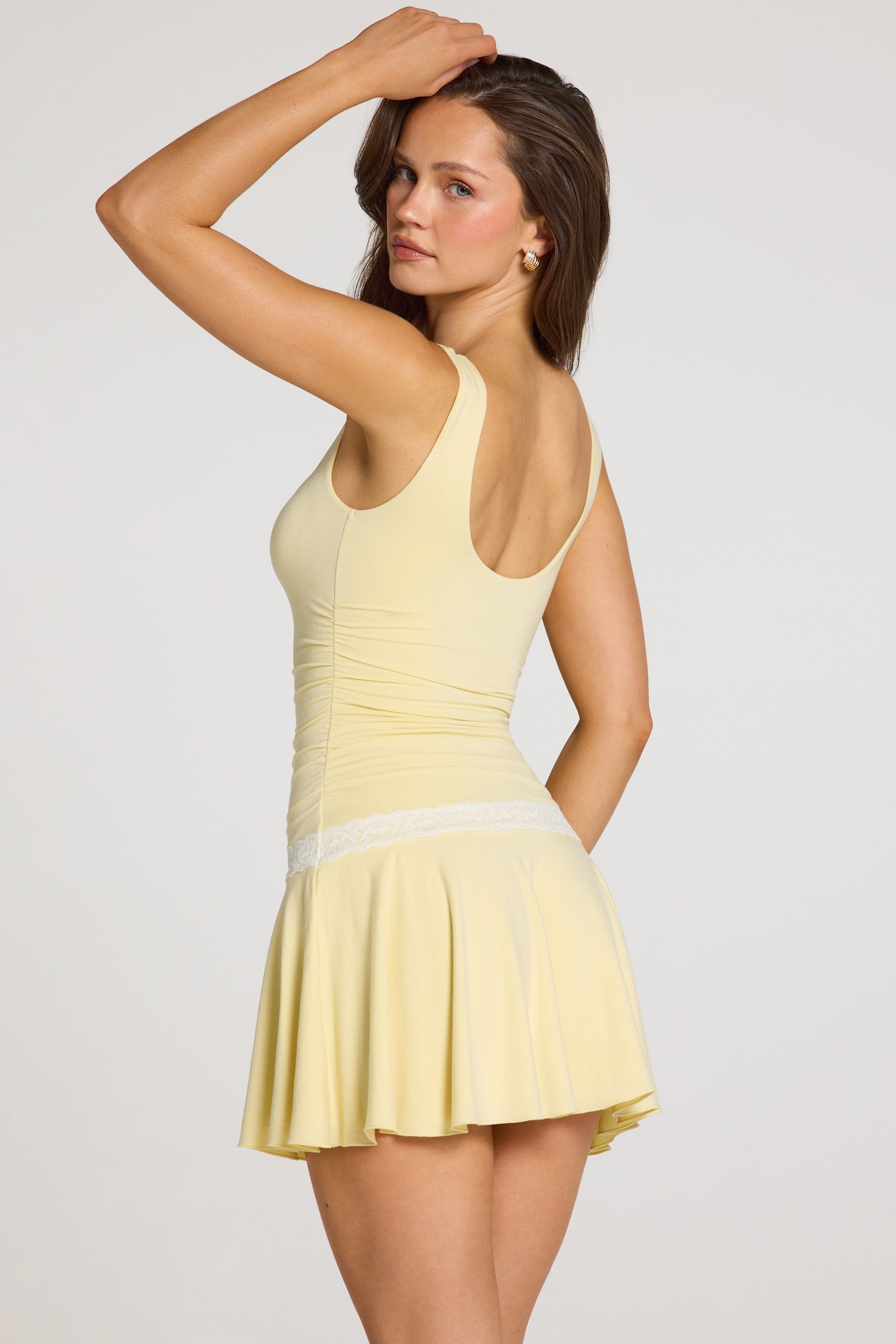 Modal Mini Dress in Pastel Yellow - 2