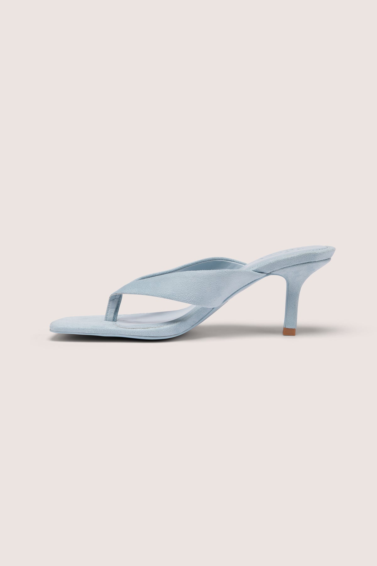 Heeled Thong Sandals  in Arctic Blue