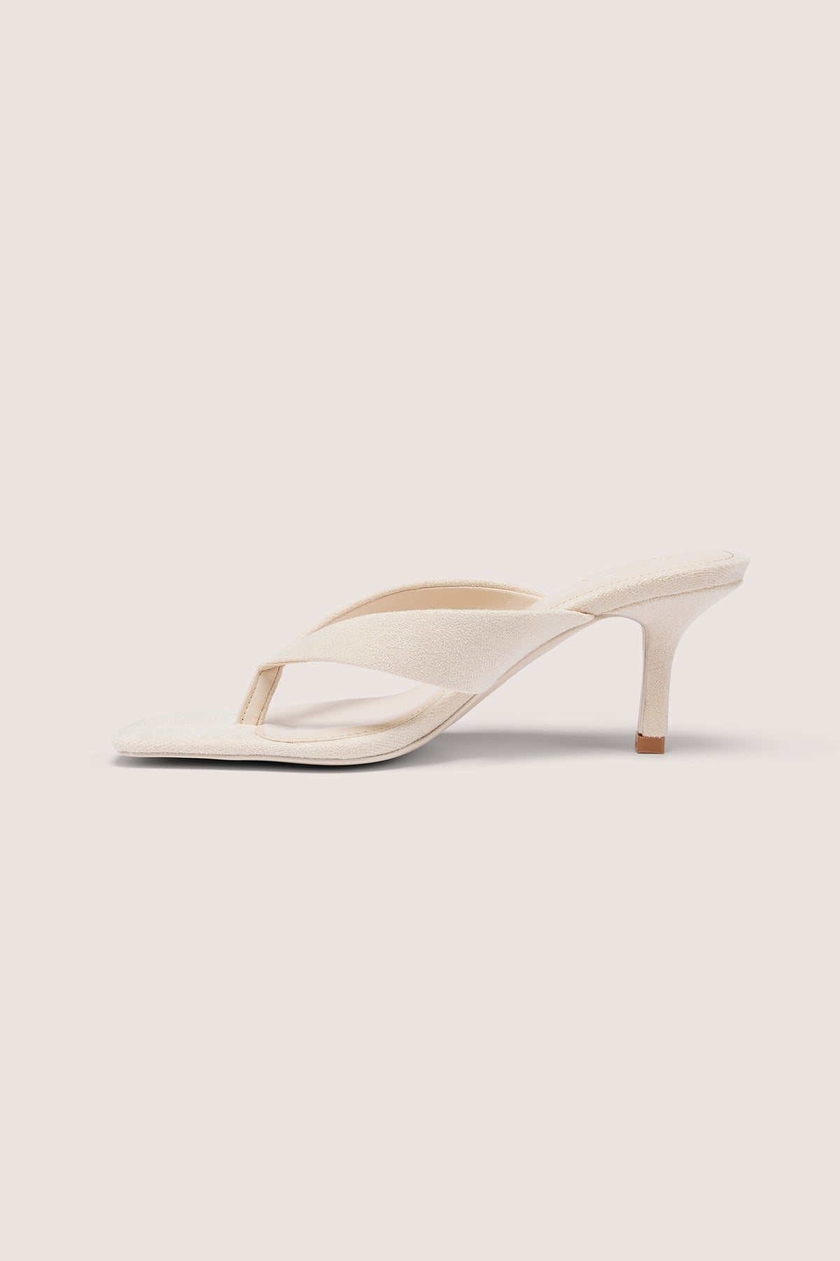 Heeled Thong Sandals  in Oat