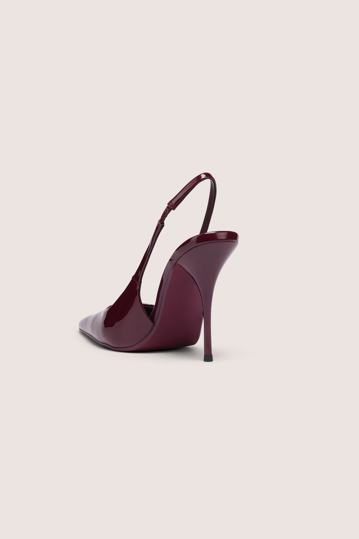 Sling-Back Heels in Maroon Red
