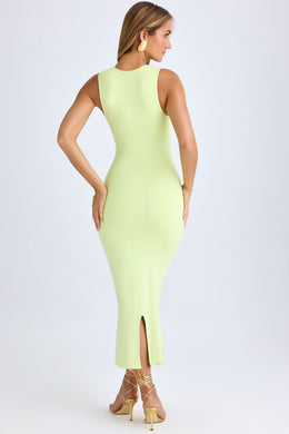 Modal Square-Neck Midi Dress in Matcha Green