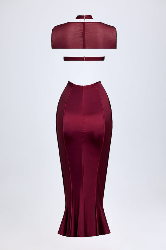 Midaxi Dress in Wine Red