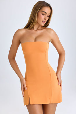Modal Bandeau Mini Dress in Sunset Orange