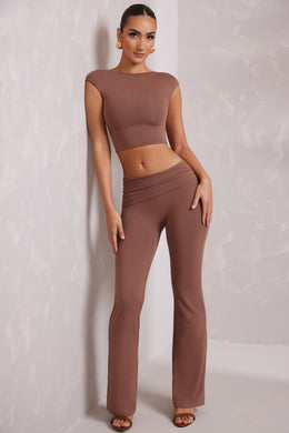 Tall Mid-Rise Straight Leg Trousers in Brown