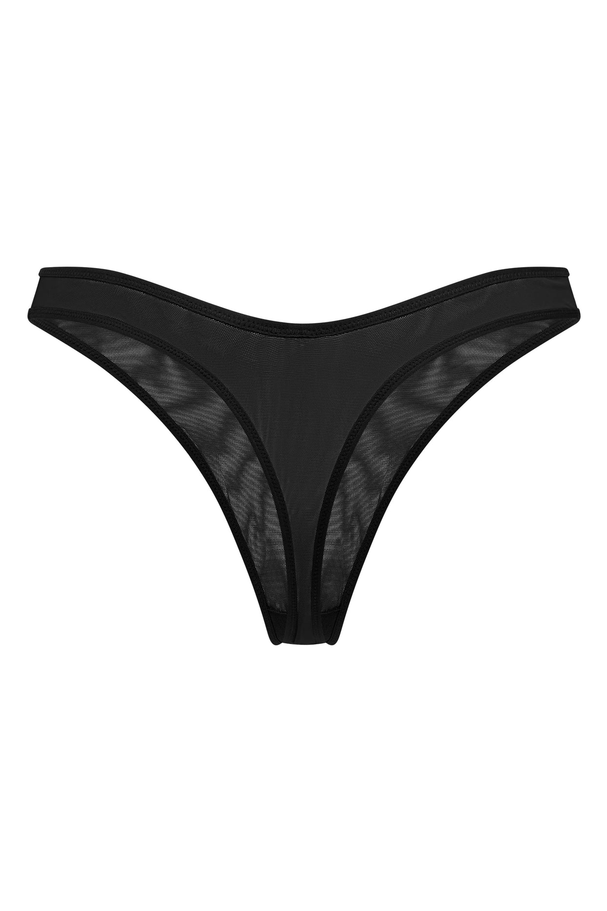 Tanga de malla suave en negro