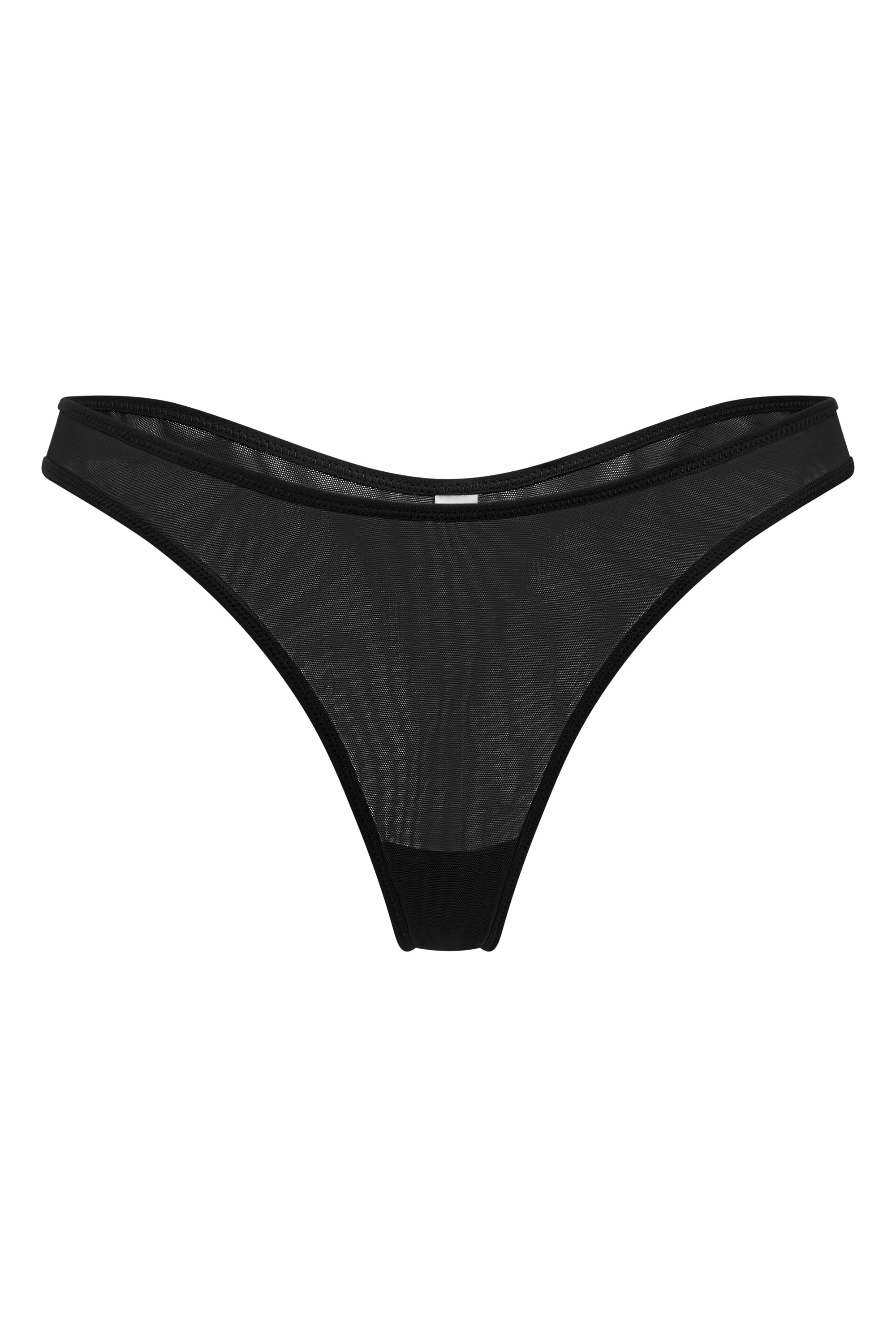 Tanga de malha macia em preto