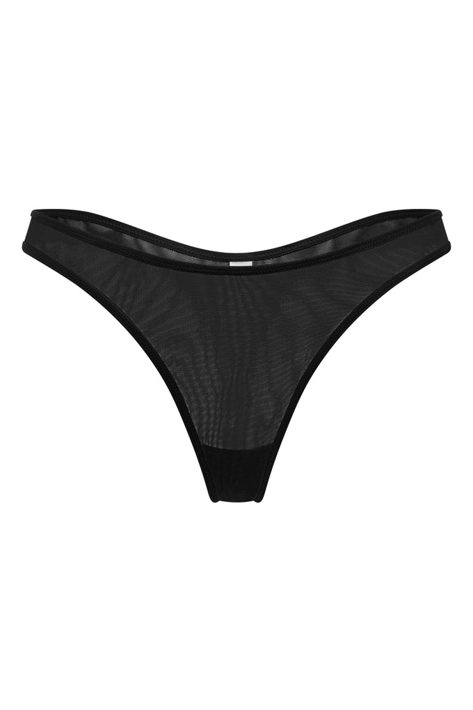 Tanga de malha macia em preto