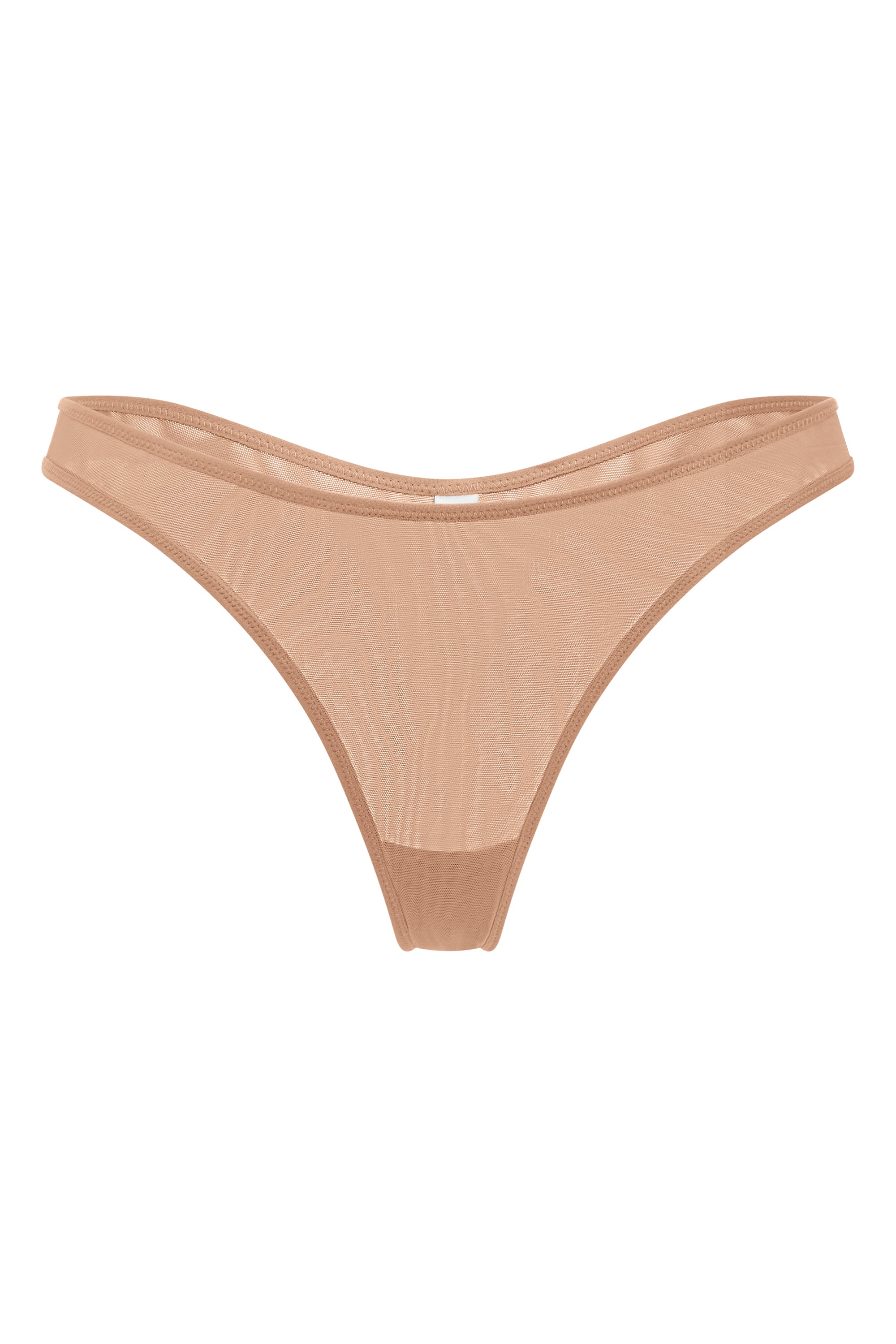 Soft Mesh Thong in Warm Peach