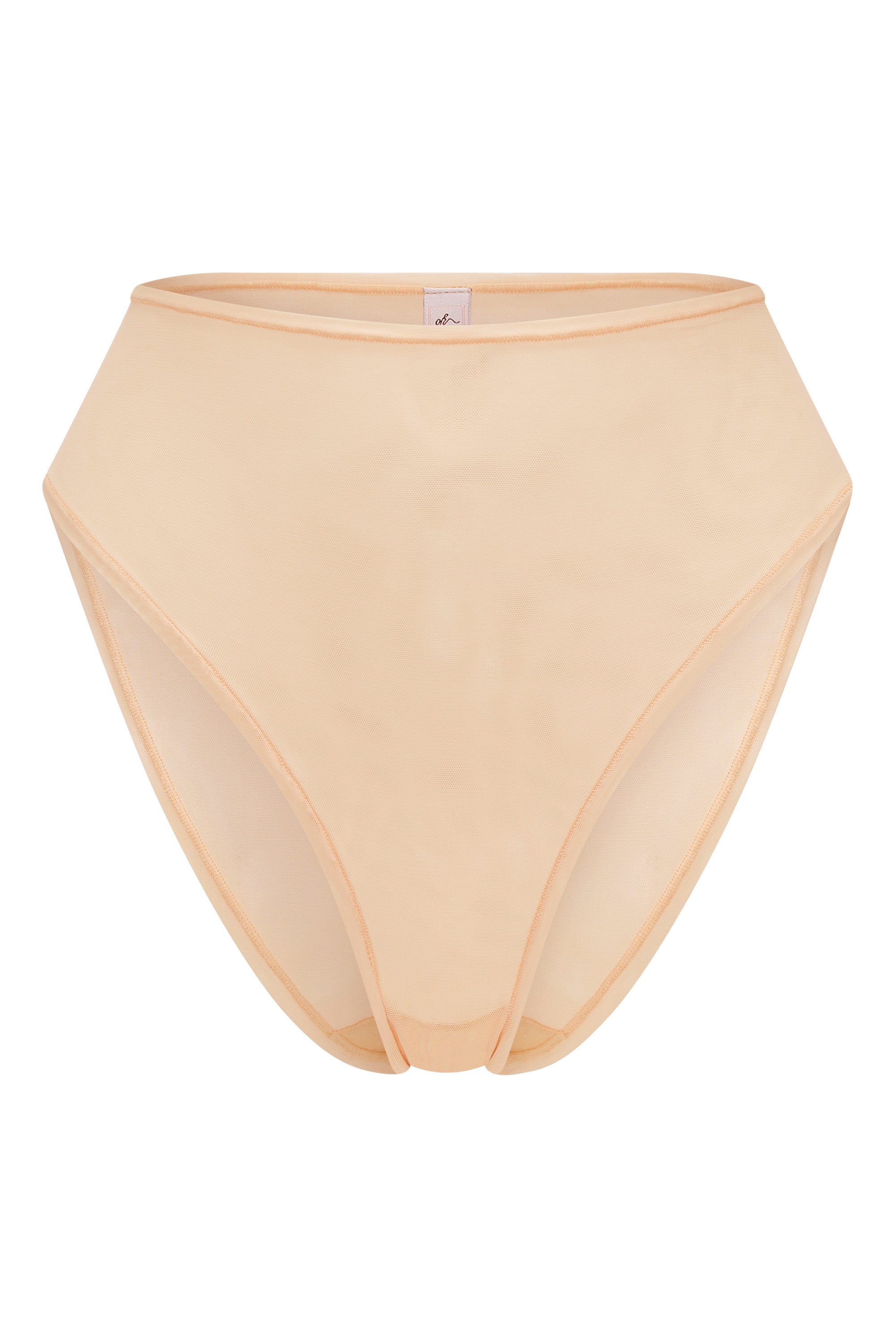 Braguita de talle alto de malla suave en beige