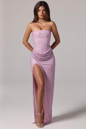 Embellished Bandeau Cowl-Waist Maxi Dress in Pink - 4 | Oh Polly Embellished Bandeau Cowl-Waist Maxi Dress in Pink - 4 | Oh Polly