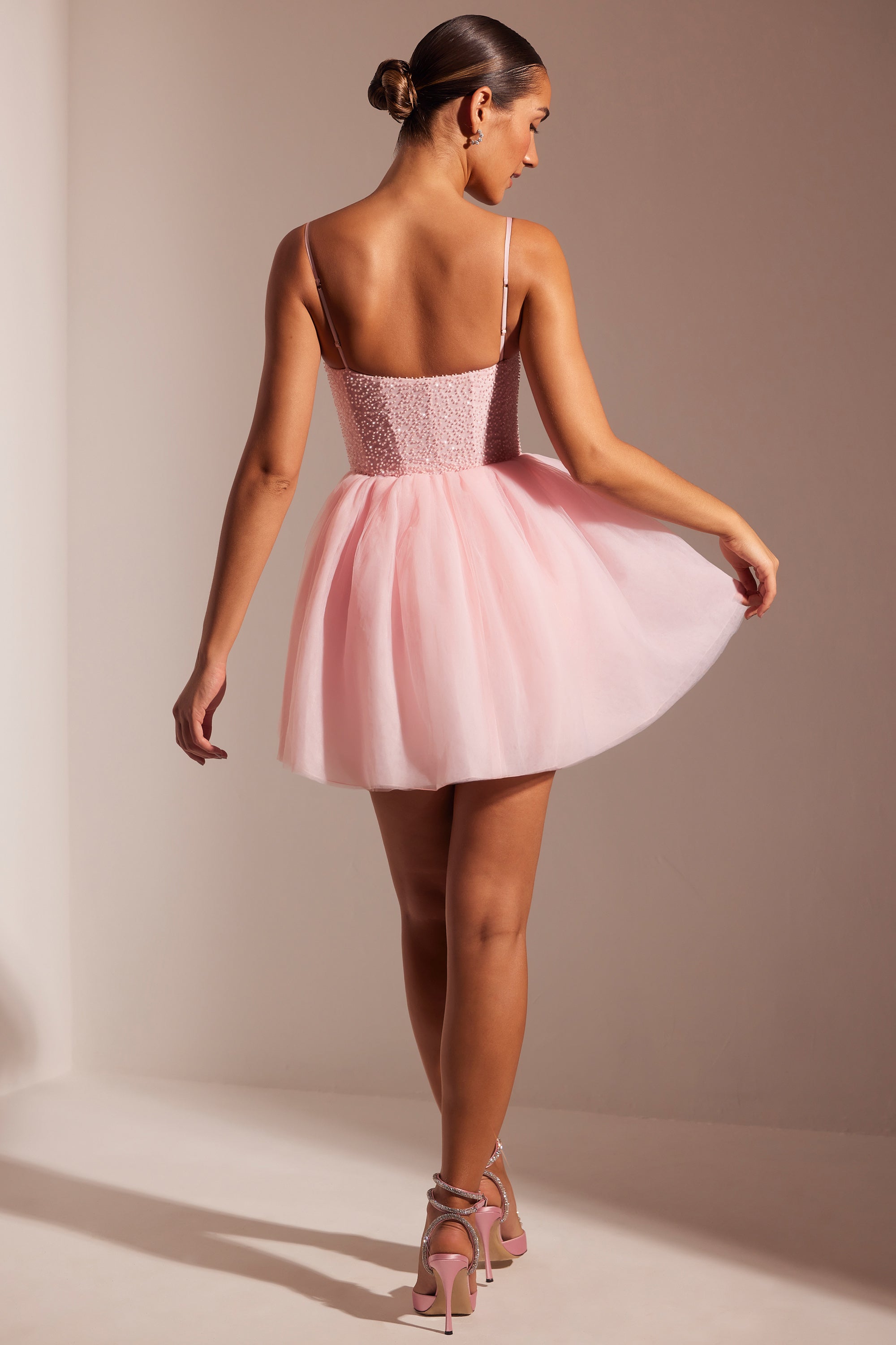A-Line Sweetheart Lace-up Short Pink Tulle Homecoming Dress – Pgmdress