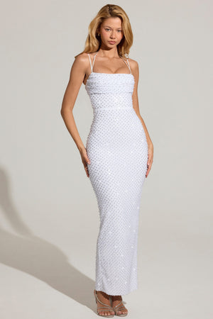 cream embroidered midi dress Cream Embroidered Trim Midi Dress