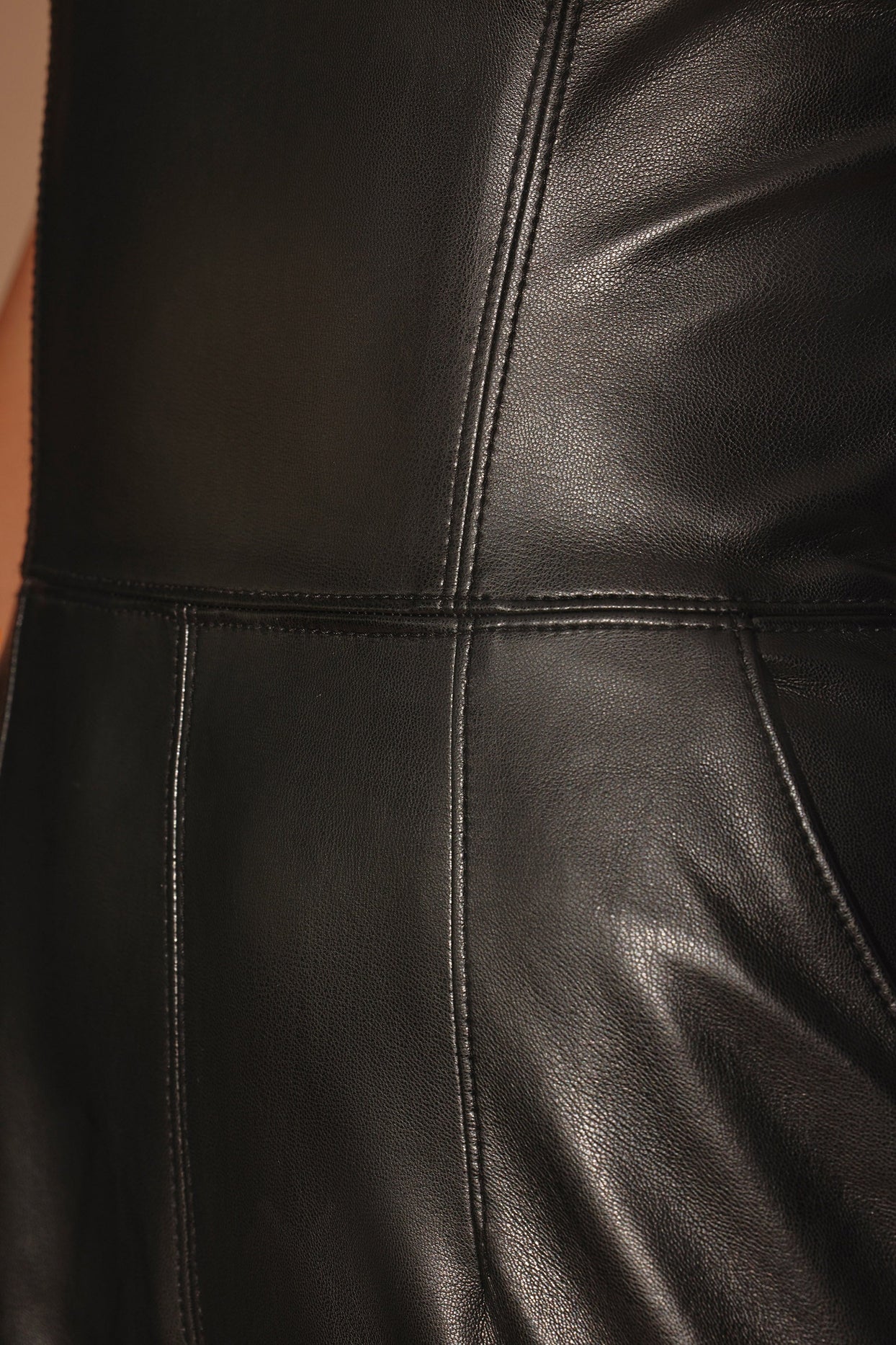 Selah Strapless Wide Leg Vegan Leather Jumpsuit in Black | Oh Polly