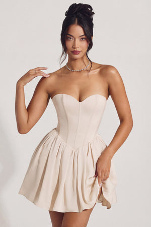 Corset Tulle Mini Dress in Ivory - 8 / Long | Oh Polly Corset Tulle Mini Dress in Ivory - 8 / Long | Oh Polly
