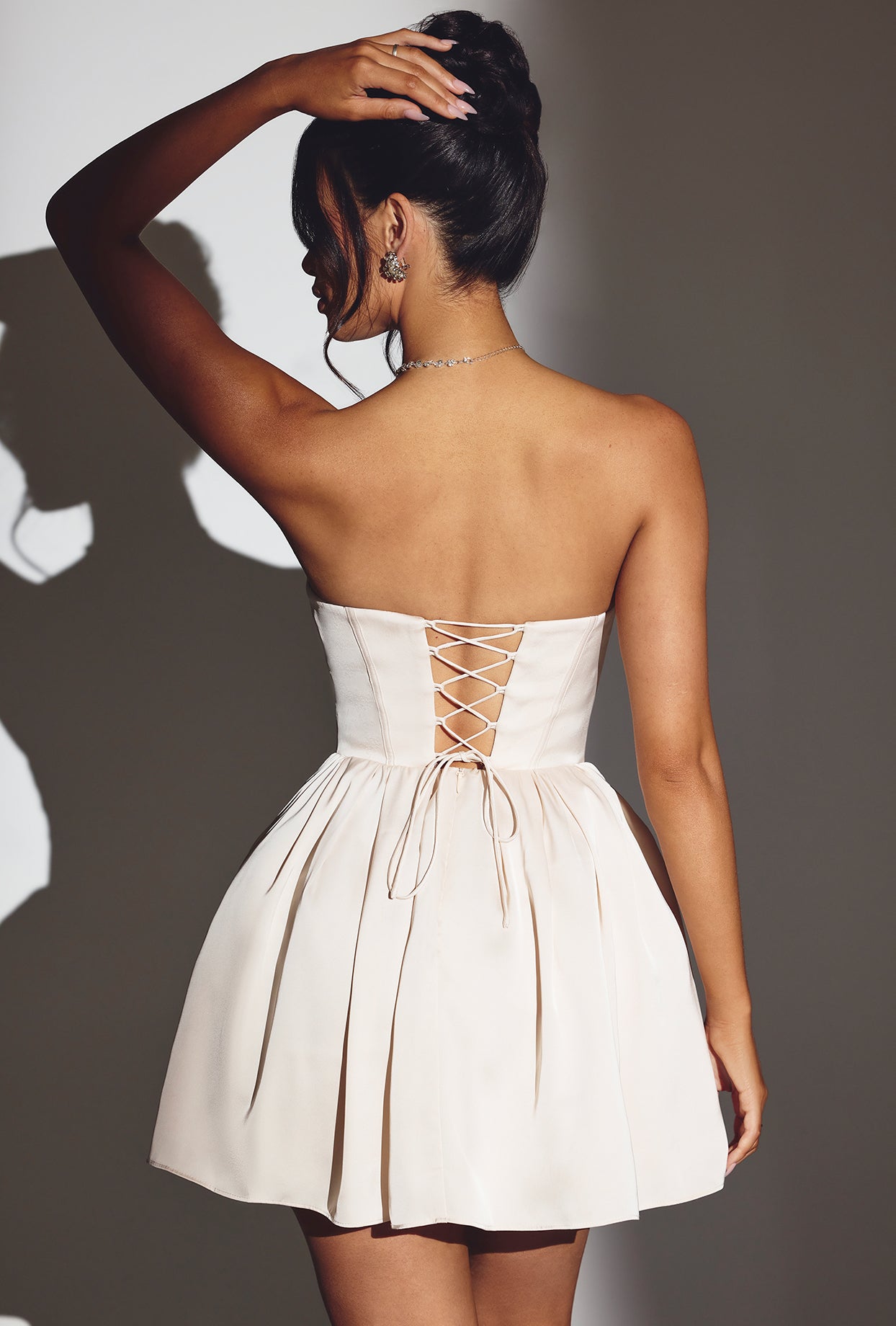 Corset Tulle Mini Dress in Ivory