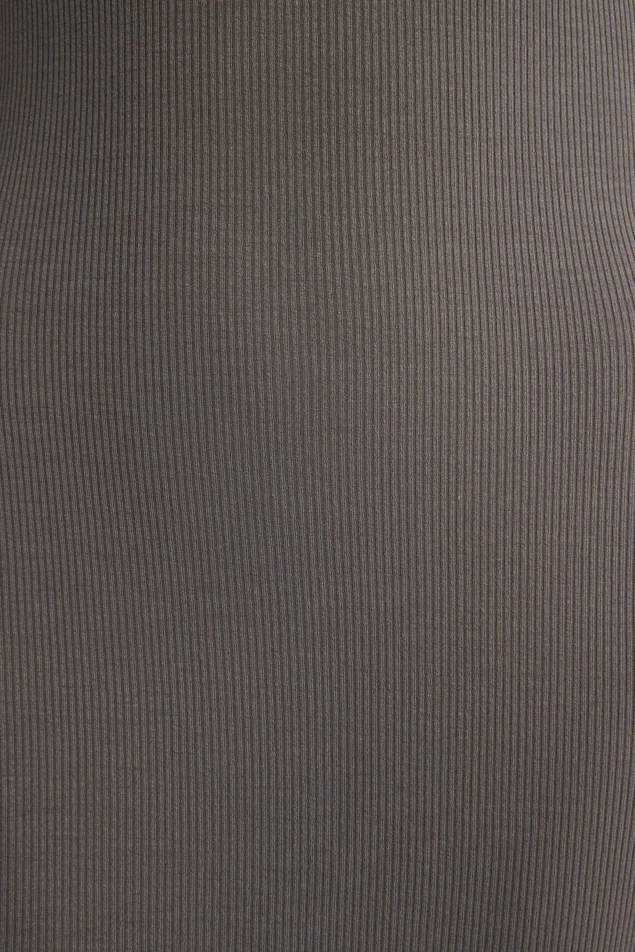 Ribbed Modal Square Neck Maxi Dress in Grey