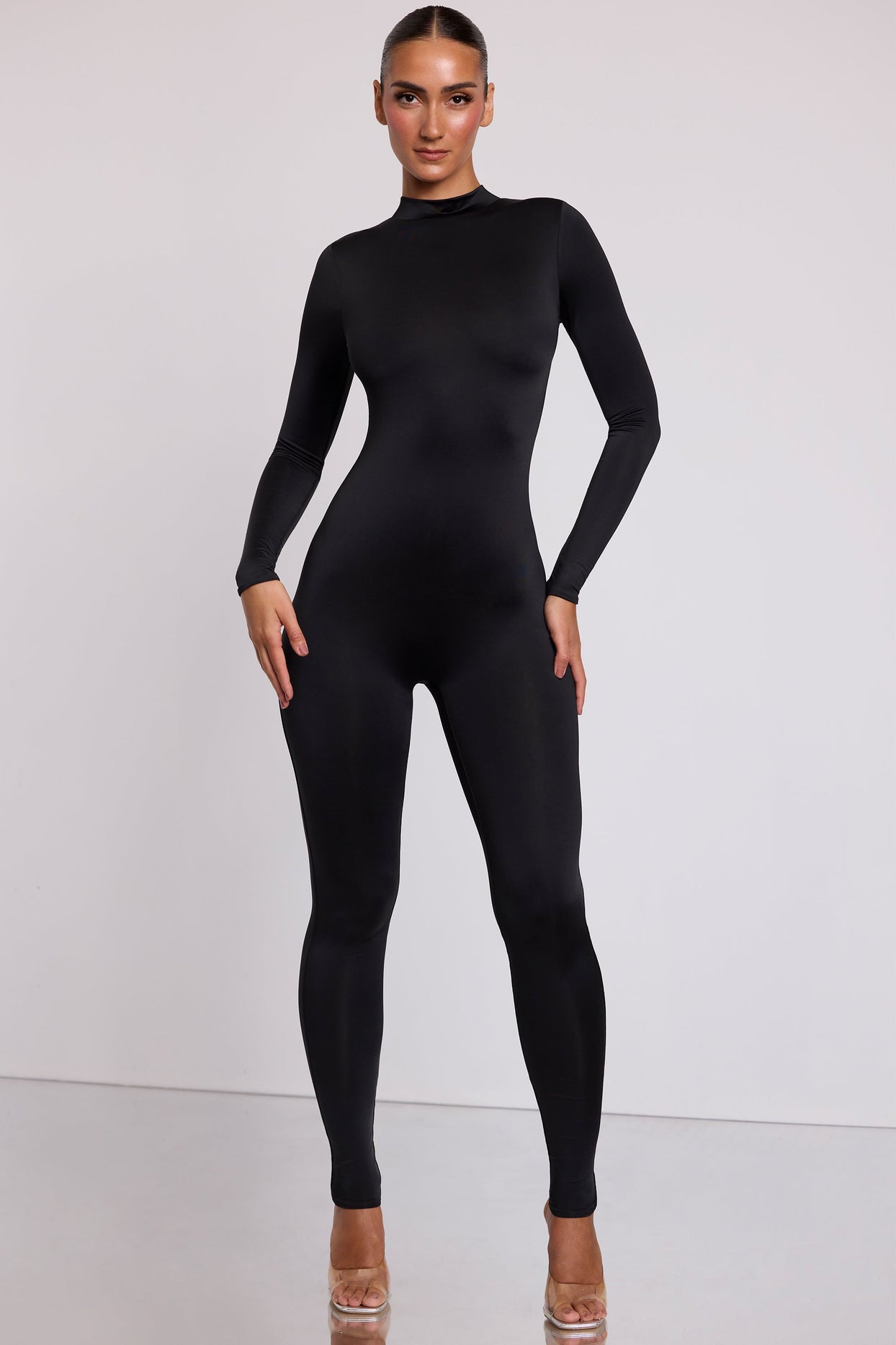 LIMITED COLLECTION Curve Black Corset Long Sleeve Jumpsuit