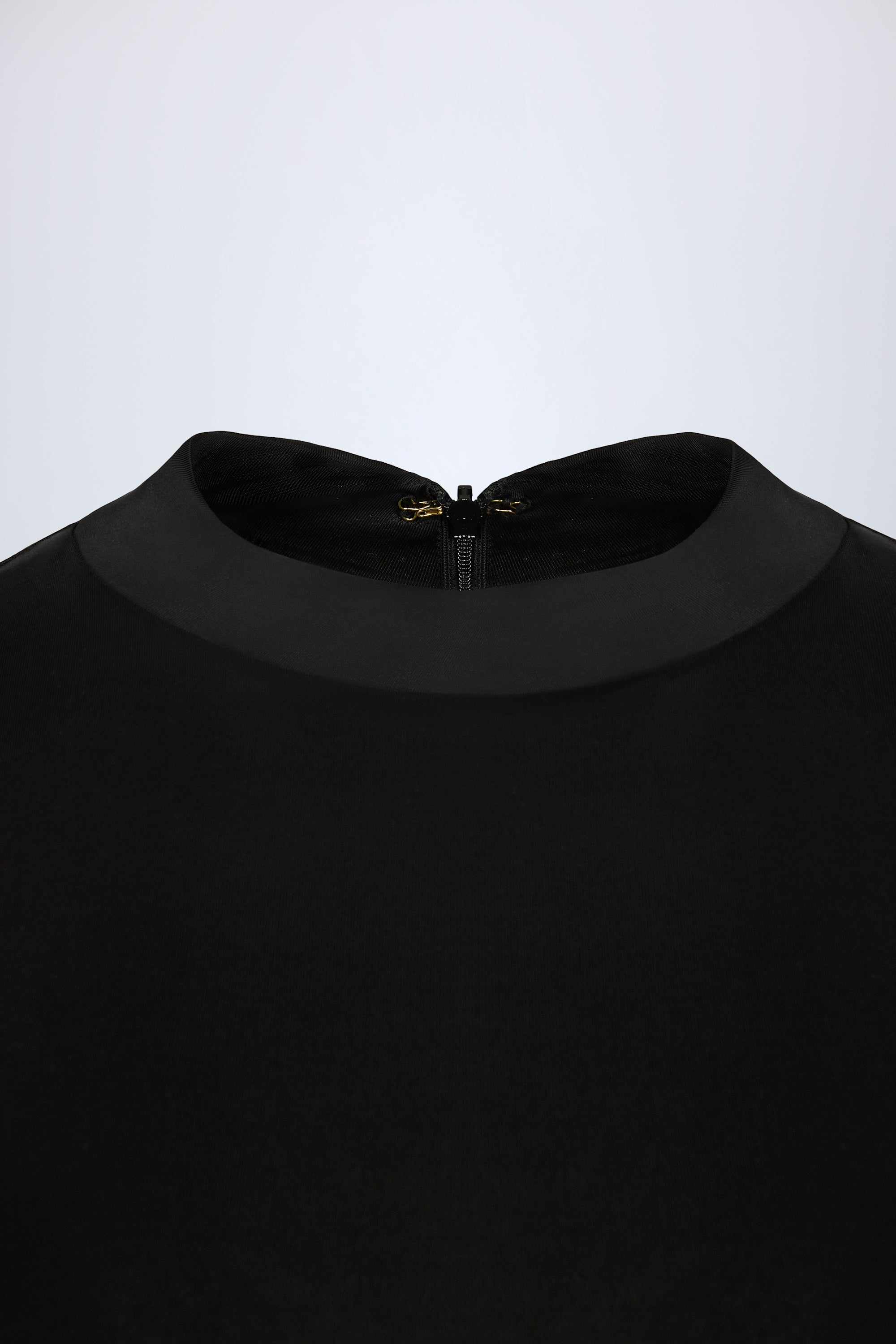 Slinky Jersey Long-Sleeve Playsuit in Black