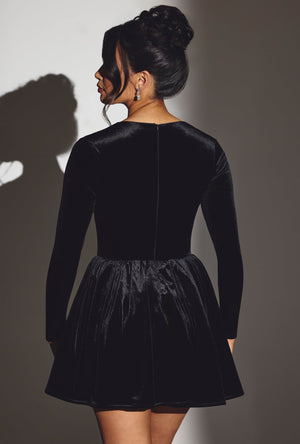 Tera Velvet Long Sleeve Corset Mini Dress in Jet Black | Oh Polly Tera Velvet Long Sleeve Corset Mini Dress in Jet Black | Oh Polly