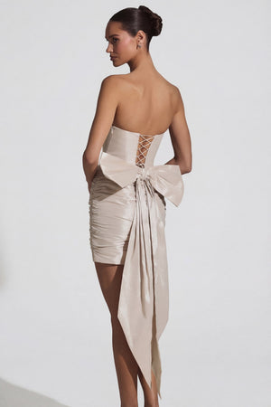 Viviana Bow-Detail Strapless Mini Dress in Ivory | Oh Polly 10 Viviana Bow-Detail Strapless Mini Dress in Ivory | Oh Polly 10