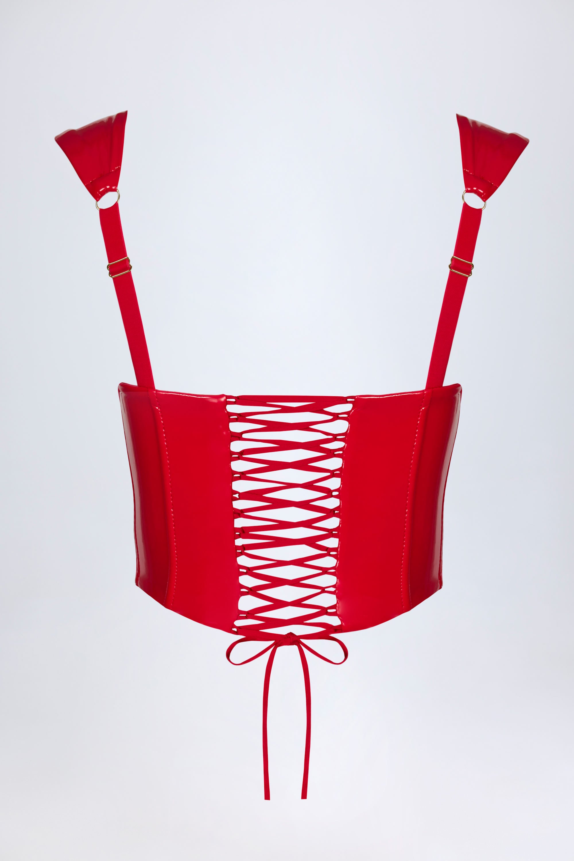Lamiya Push Up Vinyl Corset in Fire Red | Oh Polly – Oh Polly US