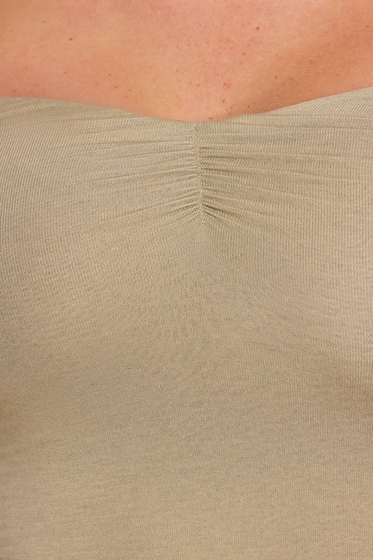 Vestido maxi com mistura de caxemira modal de manga comprida fora dos ombros em cinza claro