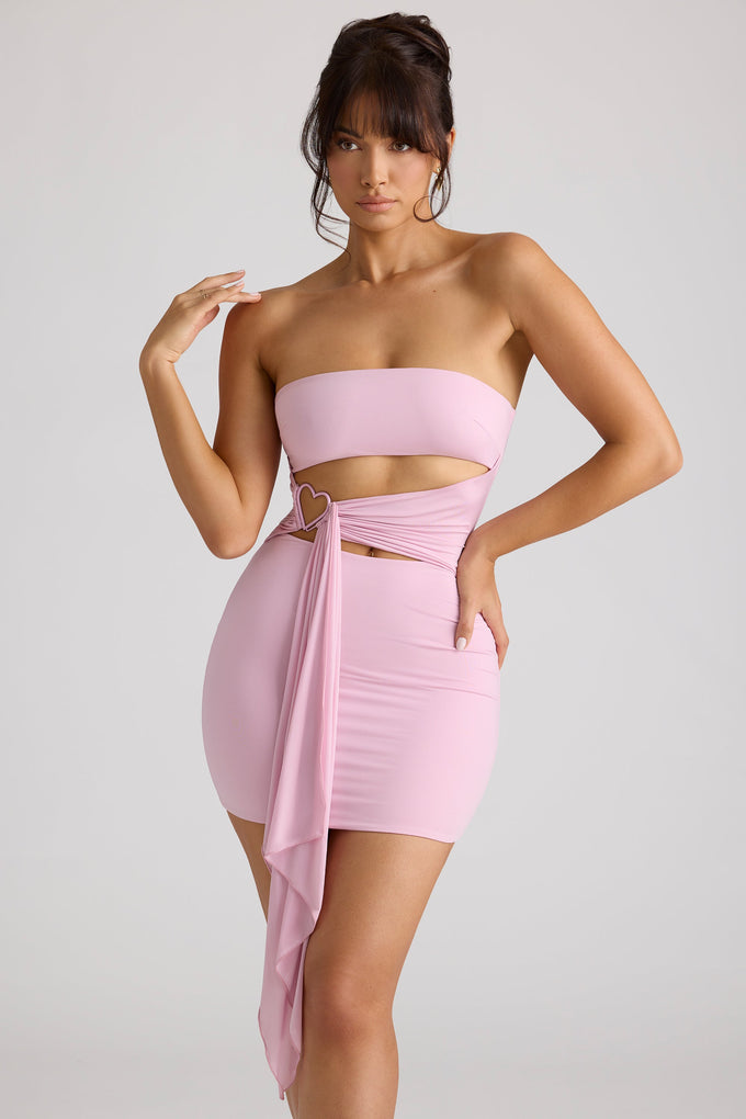 Oh Polly Hot Pink Cut Out Under Boob Midi Dress Summer Holiday Size 14