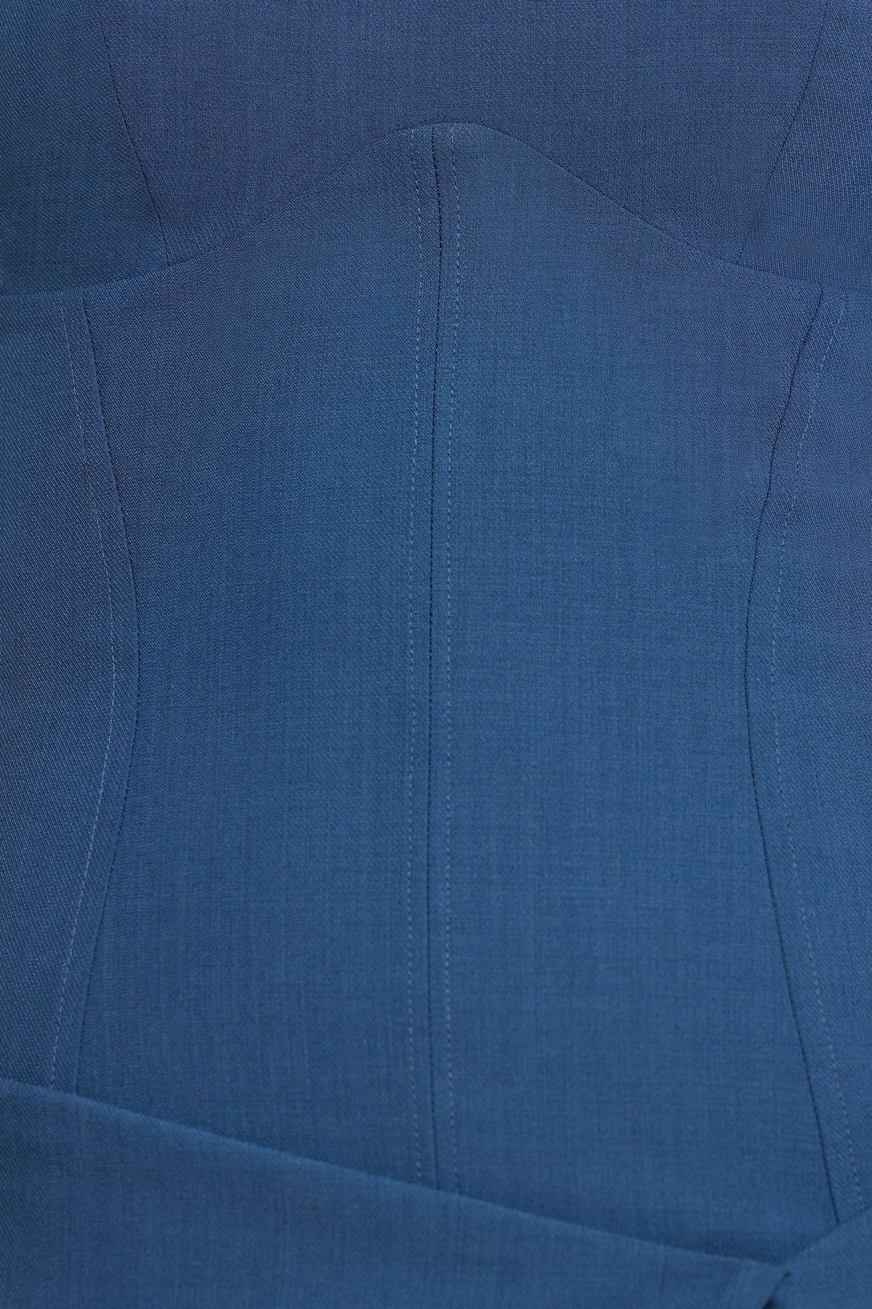 Minivestido plissado em sarja tecida em azul marinho francês