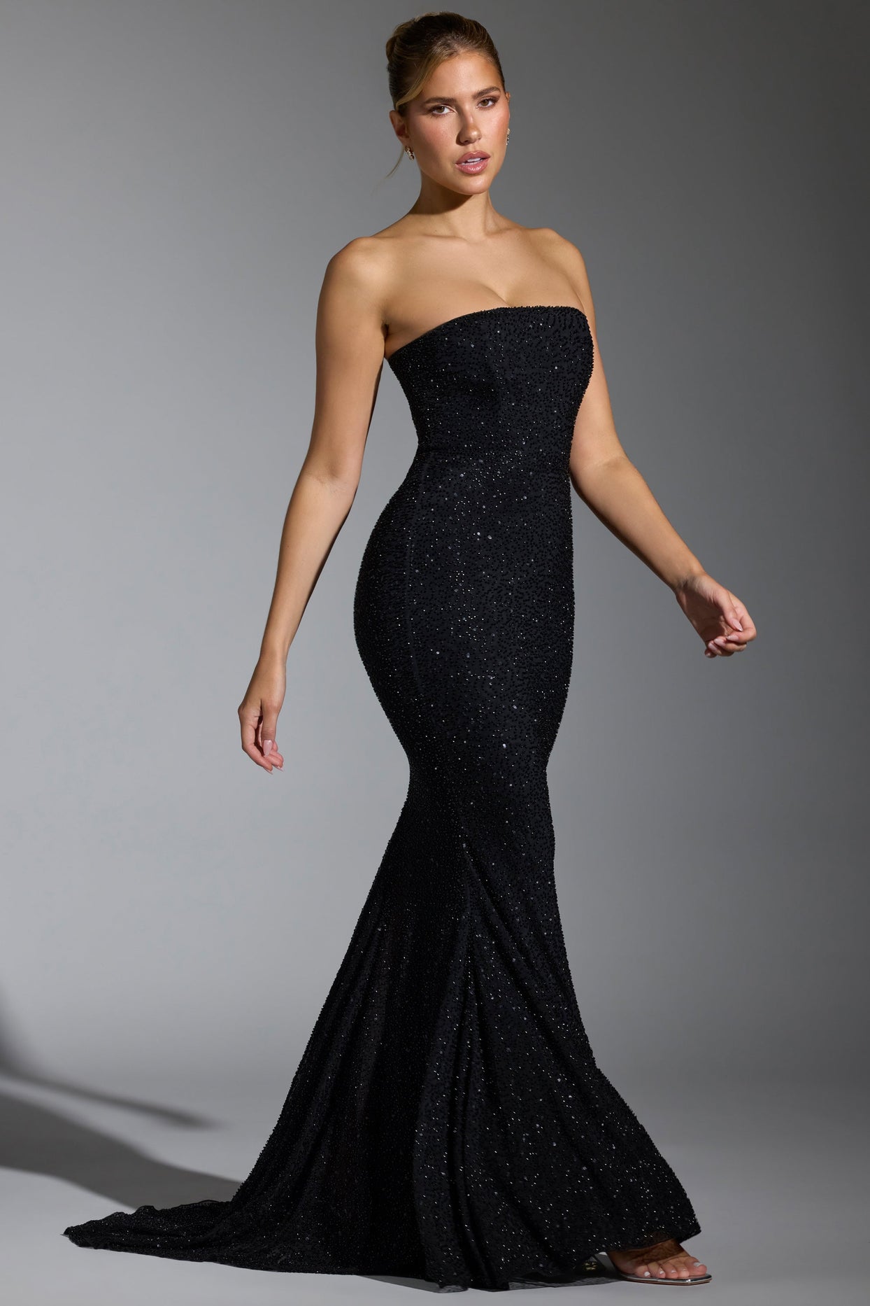 Florentina Embellished Corset Gown in Black