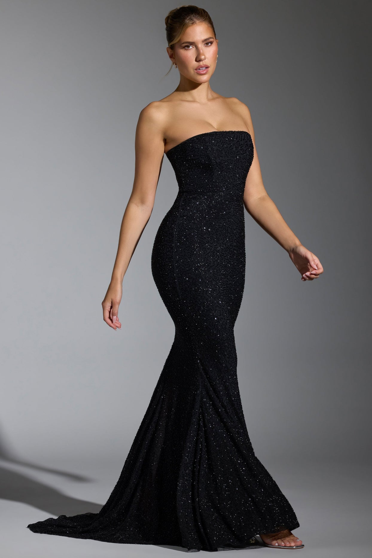 Florentina Embellished Corset Gown in Black | Oh Polly