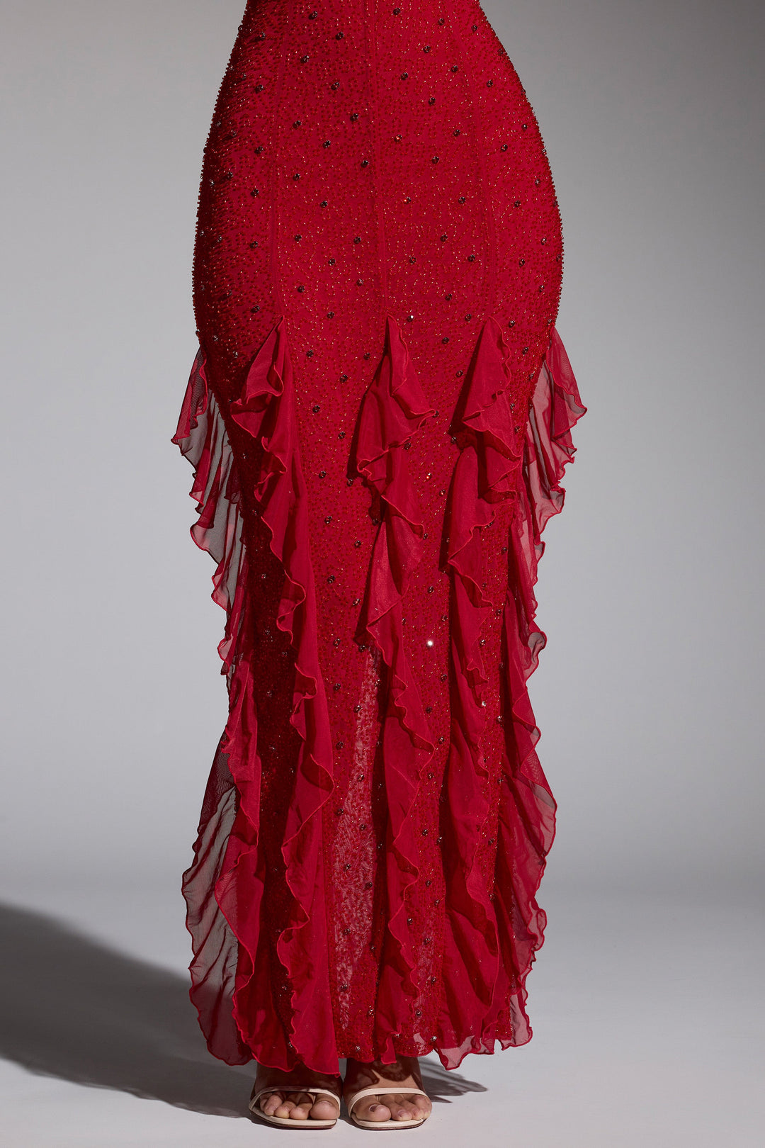 Robyn - Halter Ruffle Maxi Dress