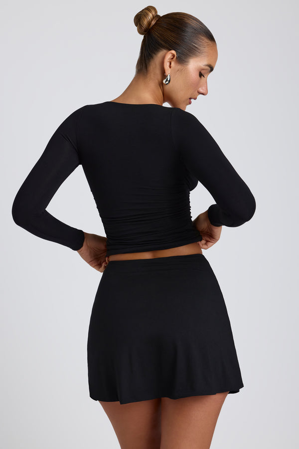 Modal A-Line Mini Skort in Black - 2