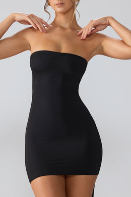 Minivestido Premium Jersey com amarração nas costas e cauda em preto