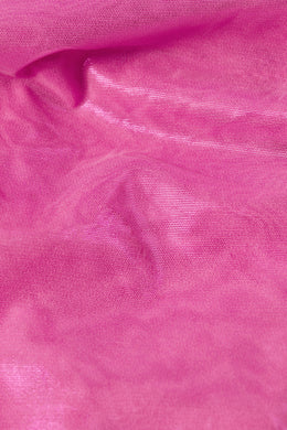 Metallic Halterneck Bodysuit in Bubblegum Pink