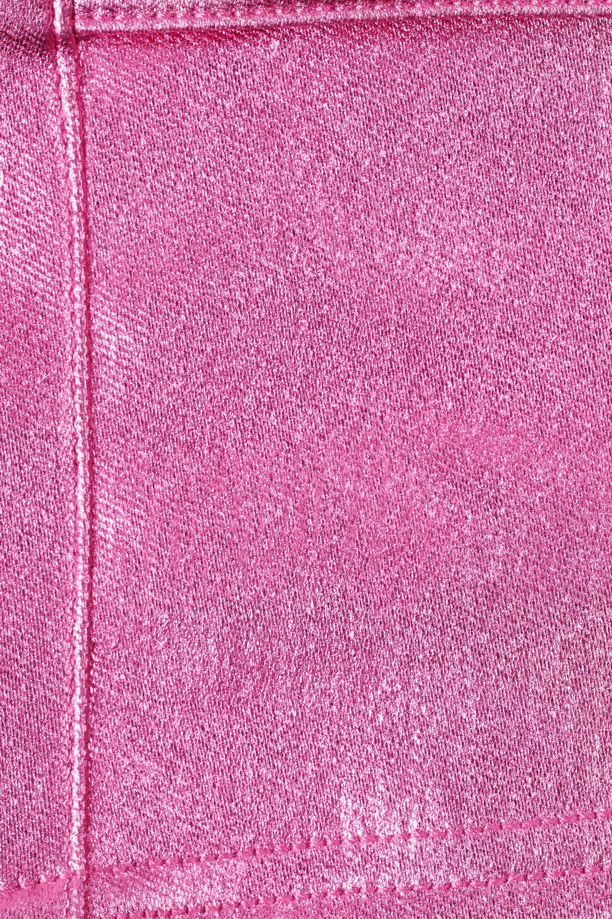 Sasha Metallic Denim Belted Corset Playsuit in Deep Pink