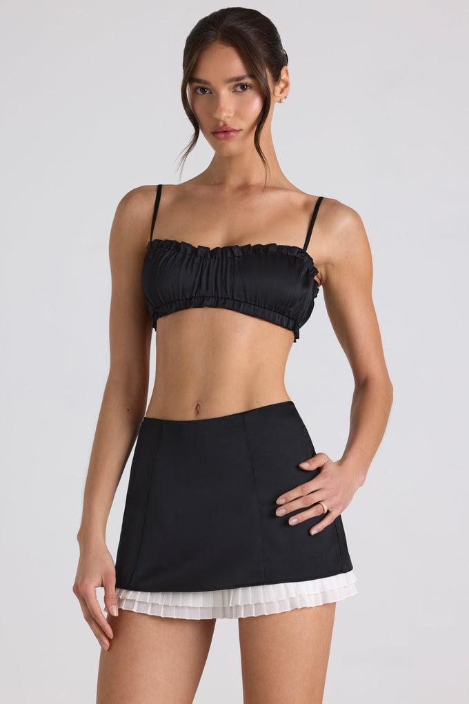Black Slinky Seam Detail Bodycon Mini Skirt