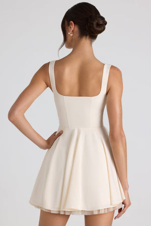 Tie-Detail A-Line Micro Mini Dress in Ivory - 10 | Oh Polly Tie-Detail A-Line Micro Mini Dress in Ivory - 10 | Oh Polly