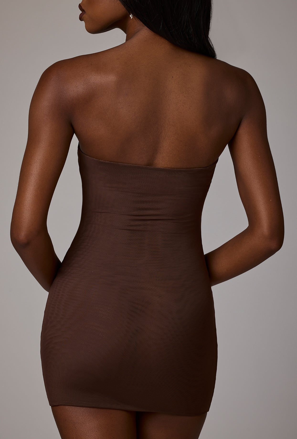 chocolate brown slip dress Warehouse Satin Scoop Neck Bias Midi This dress features a classic plain design with a deep V Intimates Soft Mesh Mini Slip