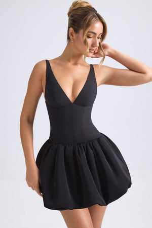 Lace-Up Bubble Hem Corset Micro Mini Dress in Black - 2 | Oh Polly Lace-Up Bubble Hem Corset Micro Mini Dress in Black - 2 | Oh Polly