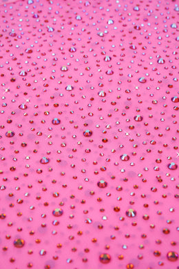 Embellished Mesh Headscarf in Bubblegum Pink