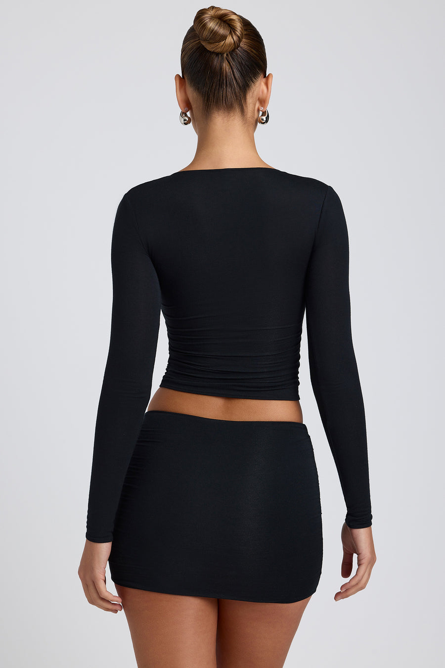 Alia Fluffy High Neck Knit Top - Black main image 0