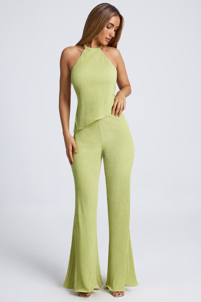 Tall High-Waist Wide-Leg Trousers in Olive Green