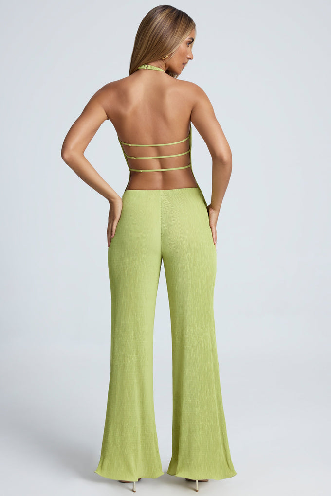 Tall High-Waist Wide-Leg Trousers in Olive Green