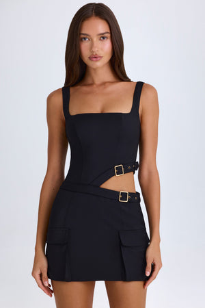 Belted Cut-Out Mini Dress in Black - 4 | Oh Polly Belted Cut-Out Mini Dress in Black - 4 | Oh Polly